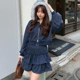 【セットアップ対応】ピグメント風スウェットティアードスカート | RMAF NICE CLAUP / OLIVE des OLIVE | 詳細画像6