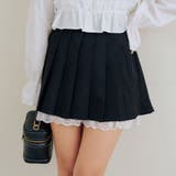 ブラック | 【セットアップ対応】裾レースプリーツスカート | RMAF　NICE CLAUP / OLIVE des OLIVE