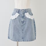 【セットアップ対応】前ポケットレース台形ミニスカート | NICE CLAUP / OLIVE des OLIVE OUTLET | 詳細画像1