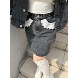 【セットアップ対応】前ポケットレース台形ミニスカート | NICE CLAUP / OLIVE des OLIVE OUTLET | 詳細画像2