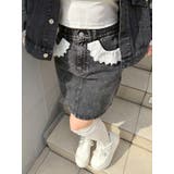 【セットアップ対応】前ポケットレース台形ミニスカート | NICE CLAUP / OLIVE des OLIVE OUTLET | 詳細画像4