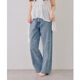 ブルー系 | 刺繍アソートデニムパンツ | NICE CLAUP / OLIVE des OLIVE　OUTLET