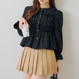 ブラック | シャーリング衿付ブラウス | RMAF　NICE CLAUP / OLIVE des OLIVE