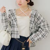 チェックフードレース付ブラウス | NICE CLAUP / OLIVE des OLIVE　OUTLET | 詳細画像18 