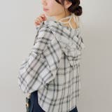 チェックフードレース付ブラウス | NICE CLAUP / OLIVE des OLIVE　OUTLET | 詳細画像20 