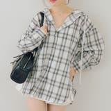 チェックフードレース付ブラウス | NICE CLAUP / OLIVE des OLIVE　OUTLET | 詳細画像35 