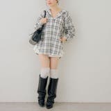 チェックフードレース付ブラウス | NICE CLAUP / OLIVE des OLIVE　OUTLET | 詳細画像39 