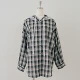 ブラック | チェックフードレース付ブラウス | NICE CLAUP / OLIVE des OLIVE　OUTLET