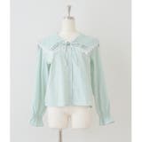 ミント | ピンタック&レースでか衿ブラウス | NICE CLAUP / OLIVE des OLIVE　OUTLET
