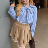 ブルー | ピコレースボウタイブラウス | NICE CLAUP / OLIVE des OLIVE　OUTLET