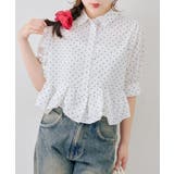 ドット | 【選べる丈違い♪】フリルヘムブラウス | NICE CLAUP / OLIVE des OLIVE　OUTLET