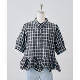 ブラック系 | 【選べる丈違い♪】フリルヘムブラウス | NICE CLAUP / OLIVE des OLIVE　OUTLET