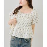 花柄 | 2WAYシャーリングパフ袖ブラウス | NICE CLAUP / OLIVE des OLIVE　OUTLET
