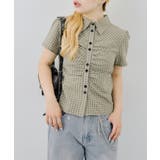 チェックシャーリングブラウス | NICE CLAUP / OLIVE des OLIVE　OUTLET | 詳細画像4 