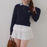 2枚衿ケーブルニットポロ | RMAF NICE CLAUP / OLIVE des OLIVE | 詳細画像3