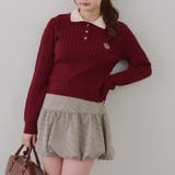 ボルドー | 2枚衿ケーブルニットポロ | RMAF NICE CLAUP / OLIVE des OLIVE