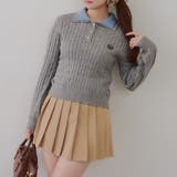 2枚衿ケーブルニットポロ | RMAF NICE CLAUP / OLIVE des OLIVE | 詳細画像10