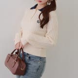 2枚衿ケーブルニットポロ | RMAF NICE CLAUP / OLIVE des OLIVE | 詳細画像20