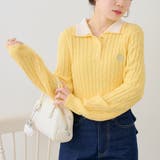 イエロー | 2枚衿ケーブルニットポロ | RMAF　NICE CLAUP / OLIVE des OLIVE