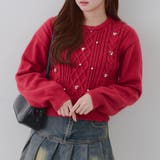 パール付きケーブルニットプルオーバー | RMAF　NICE CLAUP / OLIVE des OLIVE | 詳細画像8 