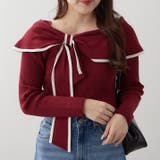 ボルドー | 配色オフショルリボンニット | RMAF　NICE CLAUP / OLIVE des OLIVE