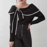 ブラック | 配色オフショルリボンニット | RMAF　NICE CLAUP / OLIVE des OLIVE