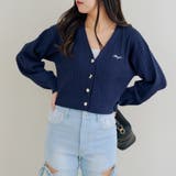 ネイビー | 色々釦ケーブルカーディガン | NICE CLAUP / OLIVE des OLIVE　OUTLET