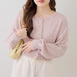 ピンク | ラメハート釦クルーカーディガン | RMAF　NICE CLAUP / OLIVE des OLIVE