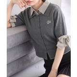 2枚衿ドッキング5分袖ニット | NICE CLAUP / OLIVE des OLIVE　OUTLET | 詳細画像2 