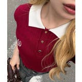 ボルドー | 2枚衿ケーブルポロ | NICE CLAUP / OLIVE des OLIVE　OUTLET