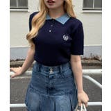 ネイビー | 2枚衿ケーブルポロ | NICE CLAUP / OLIVE des OLIVE　OUTLET