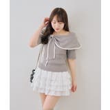 配色オフショルリボンプルオーバー | NICE CLAUP / OLIVE des OLIVE　OUTLET | 詳細画像15 