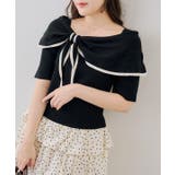 配色オフショルリボンプルオーバー | NICE CLAUP / OLIVE des OLIVE OUTLET | 詳細画像2