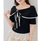 配色オフショルリボンプルオーバー | NICE CLAUP / OLIVE des OLIVE OUTLET | 詳細画像1