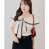 アイボリー | 配色オフショルリボンプルオーバー | NICE CLAUP / OLIVE des OLIVE　OUTLET