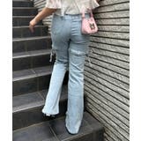 サイドリボンビュー付フレアーデニムパンツ | NICE CLAUP / OLIVE des OLIVE　OUTLET | 詳細画像4 