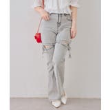 サイドリボンビュー付フレアーデニムパンツ | NICE CLAUP / OLIVE des OLIVE　OUTLET | 詳細画像9 
