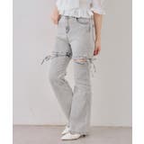 サイドリボンビュー付フレアーデニムパンツ | NICE CLAUP / OLIVE des OLIVE　OUTLET | 詳細画像10 