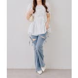 サイドリボンビュー付フレアーデニムパンツ | NICE CLAUP / OLIVE des OLIVE　OUTLET | 詳細画像15 