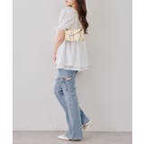 サイドリボンビュー付フレアーデニムパンツ | NICE CLAUP / OLIVE des OLIVE　OUTLET | 詳細画像16 