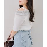 オフショルフリルニットプルオーバー | NICE CLAUP / OLIVE des OLIVE　OUTLET | 詳細画像3 