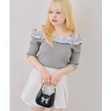 グレー | オフショルフリルニットプルオーバー | NICE CLAUP / OLIVE des OLIVE　OUTLET