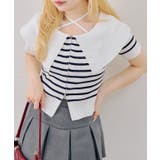 ボーダー | ダブルジップビッグ衿カーディガン | NICE CLAUP / OLIVE des OLIVE　OUTLET