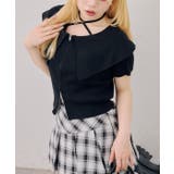 ブラック | ダブルジップビッグ衿カーディガン | NICE CLAUP / OLIVE des OLIVE　OUTLET