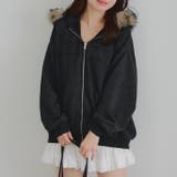 ブラック | フードファー取外しジップパーカー | RMAF　NICE CLAUP / OLIVE des OLIVE