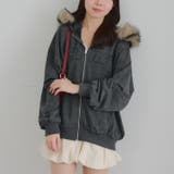 チャコール | フードファー取外しジップパーカー | RMAF　NICE CLAUP / OLIVE des OLIVE