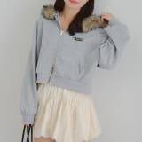 【セットアップ対応】ラインストーンロゴファー取外しパーカー | RMAF　NICE CLAUP / OLIVE des OLIVE | 詳細画像9 