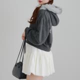 【セットアップ対応】ラインストーンロゴファー取外しパーカー | RMAF　NICE CLAUP / OLIVE des OLIVE | 詳細画像3 