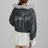 【セットアップ対応】ラインストーンロゴファー取外しパーカー | RMAF　NICE CLAUP / OLIVE des OLIVE | 詳細画像4 