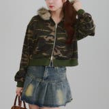 カモフラ | 【セットアップ対応】ラインストーンロゴファー取外しパーカー | RMAF　NICE CLAUP / OLIVE des OLIVE